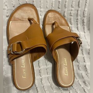 Essex Lane Women's 7M Brown Slide Sandals